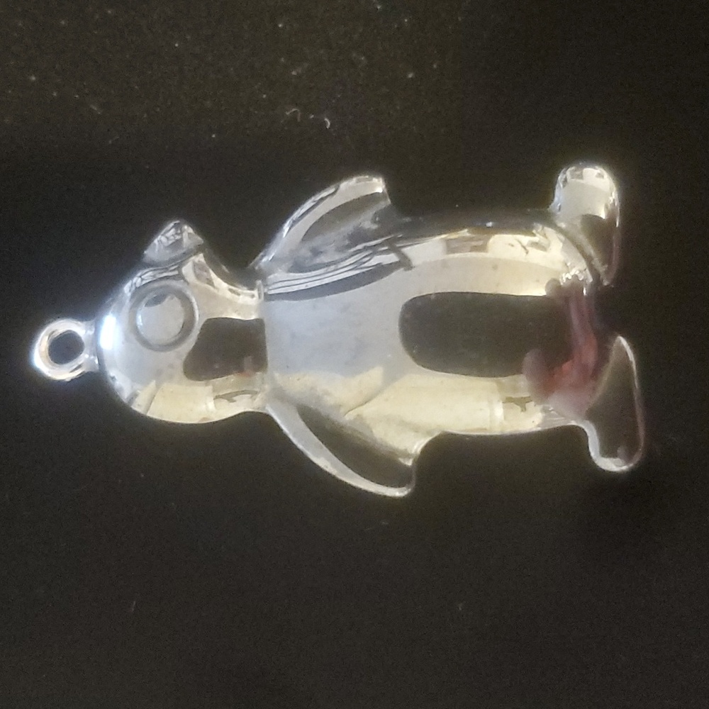 New Hand Carved Hematite Penguin Pendant.